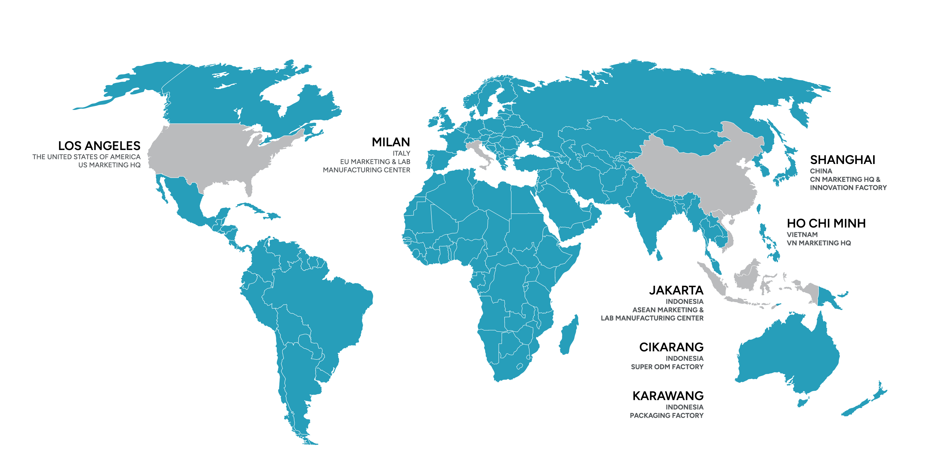 NAYUE 全球布局地图